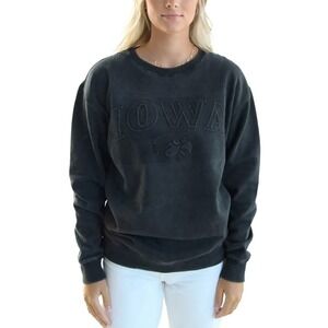 Gameday Social Iowa Hawkeyes XL Charcoal Black‎ Easley Embossed Crew NWT